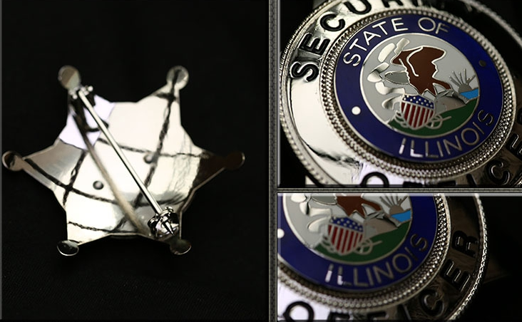 Illinois Security Officer metal badge cosplay badge FREE shipping –  Badgecollection