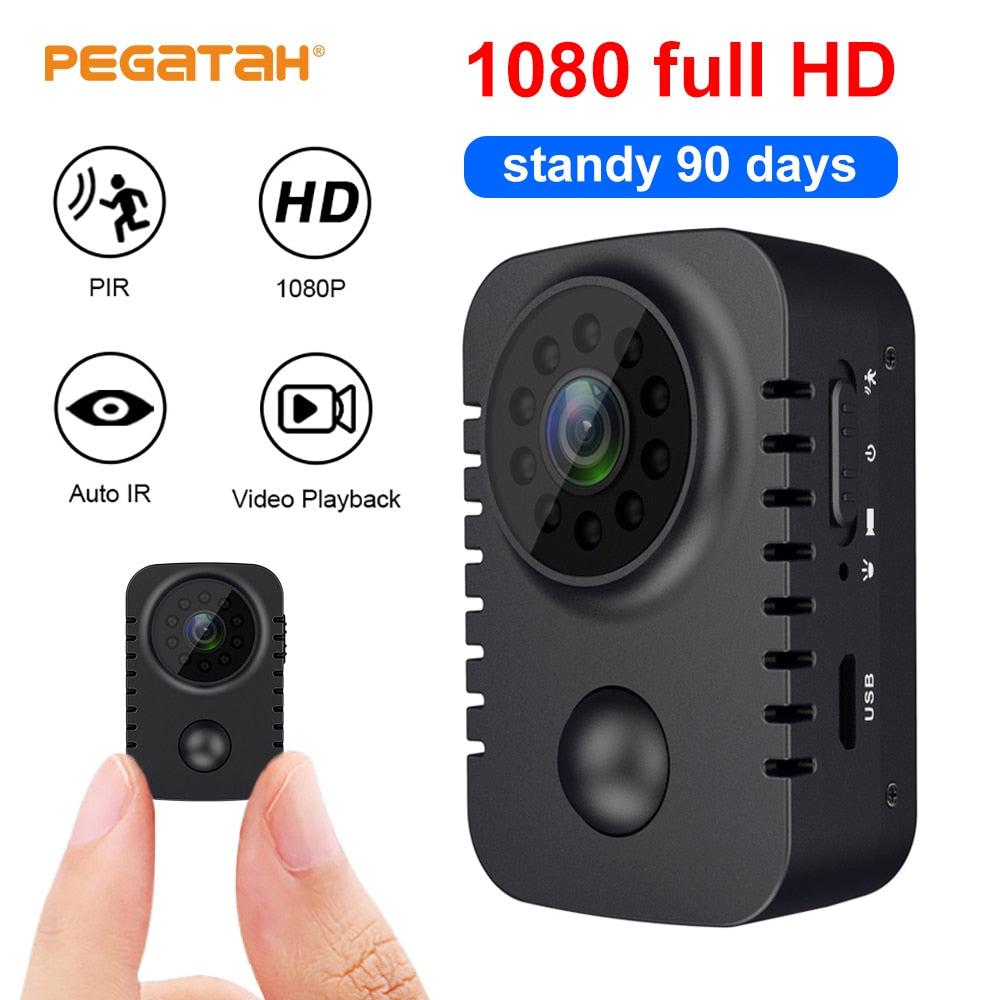 EDIACE HD 1080p Body Camera Mini Spy Camera Hidden with PIR  Motion Detector and Night Vision Small Nanny Cams Portable Indoor Video  Cameras Home Security Surveillance Cam 60 Days Standby-(No