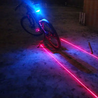 5LED 2Laser Bike Lights generator turn signals smart lamp headlight zoomable Cycling At Night Safe set Bicycle Seatpost YiSeLei - Badgecollection