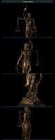 Ivorique DS191 Lady Justice Greek Goddess Statue Bronze Blind Themis Justitia Sculpture Mythology Figurine Vintage Classical Art - Badgecollection