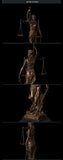 Ivorique DS191 Lady Justice Greek Goddess Statue Bronze Blind Themis Justitia Sculpture Mythology Figurine Vintage Classical Art - Badgecollection