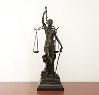 Lady Justice Greek Goddess Statue Bronze Blind Themis Justitia Sculpture Mythology Figurine Antique Art Home Decoration - Badgecollection