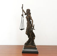 Lady Justice Greek Goddess Statue Bronze Blind Themis Justitia Sculpture Mythology Figurine Antique Art Home Decoration - Badgecollection