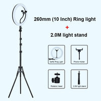 Selfie Ring Light Photography Light Led Rim Of Lamp With Mobile Holder Large Tripod Stand For Tik Youtube Tiktok Tok Ringlight - Badgecollection
