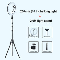 Selfie Ring Light Photography Light Led Rim Of Lamp With Mobile Holder Large Tripod Stand For Tik Youtube Tiktok Tok Ringlight - Badgecollection