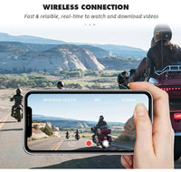 SYS VSYS Full Body Waterproof Motorcycle Camera Recorder P6FL WiFi Dual 1080P Full HD Motorcycle DVR Dash Cam Black GPS Box - Badgecollection