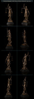 Ivorique DS191 Lady Justice Greek Goddess Statue Bronze Blind Themis Justitia Sculpture Mythology Figurine Vintage Classical Art - Badgecollection
