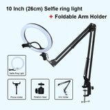 Selfie Ring Light Photography Light Led Rim Of Lamp With Mobile Holder Large Tripod Stand For Tik Youtube Tiktok Tok Ringlight - Badgecollection