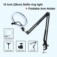 Selfie Ring Light Photography Light Led Rim Of Lamp With Mobile Holder Large Tripod Stand For Tik Youtube Tiktok Tok Ringlight - Badgecollection