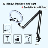Selfie Ring Light Photography Light Led Rim Of Lamp With Mobile Holder Large Tripod Stand For Tik Youtube Tiktok Tok Ringlight - Badgecollection