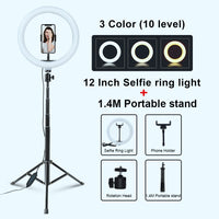Selfie Ring Light Photography Light Led Rim Of Lamp With Mobile Holder Large Tripod Stand For Tik Youtube Tiktok Tok Ringlight - Badgecollection
