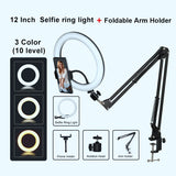 Selfie Ring Light Photography Light Led Rim Of Lamp With Mobile Holder Large Tripod Stand For Tik Youtube Tiktok Tok Ringlight - Badgecollection