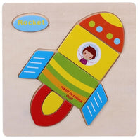 Kids 3D Puzzles Jigsaw Wooden Toys For Children Cartoon Animal Traffic Puzzles Intelligence Children Early Educational Toys - Badgecollection