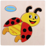 Kids 3D Puzzles Jigsaw Wooden Toys For Children Cartoon Animal Traffic Puzzles Intelligence Children Early Educational Toys - Badgecollection