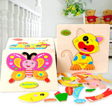Kids 3D Puzzles Jigsaw Wooden Toys For Children Cartoon Animal Traffic Puzzles Intelligence Children Early Educational Toys - Badgecollection