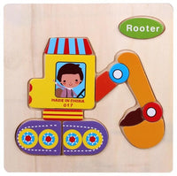 Kids 3D Puzzles Jigsaw Wooden Toys For Children Cartoon Animal Traffic Puzzles Intelligence Children Early Educational Toys - Badgecollection