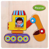 Kids 3D Puzzles Jigsaw Wooden Toys For Children Cartoon Animal Traffic Puzzles Intelligence Children Early Educational Toys - Badgecollection