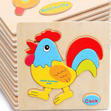 Kids 3D Puzzles Jigsaw Wooden Toys For Children Cartoon Animal Traffic Puzzles Intelligence Children Early Educational Toys - Badgecollection