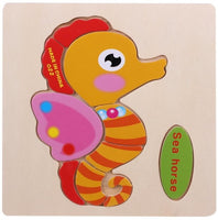 Kids 3D Puzzles Jigsaw Wooden Toys For Children Cartoon Animal Traffic Puzzles Intelligence Children Early Educational Toys - Badgecollection
