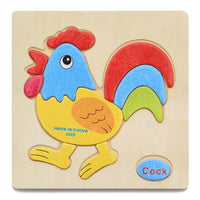 Kids 3D Puzzles Jigsaw Wooden Toys For Children Cartoon Animal Traffic Puzzles Intelligence Children Early Educational Toys - Badgecollection