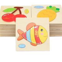 Kids 3D Puzzles Jigsaw Wooden Toys For Children Cartoon Animal Traffic Puzzles Intelligence Children Early Educational Toys - Badgecollection