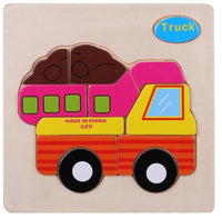 Kids 3D Puzzles Jigsaw Wooden Toys For Children Cartoon Animal Traffic Puzzles Intelligence Children Early Educational Toys - Badgecollection