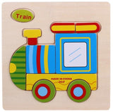 Kids 3D Puzzles Jigsaw Wooden Toys For Children Cartoon Animal Traffic Puzzles Intelligence Children Early Educational Toys - Badgecollection