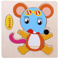 Kids 3D Puzzles Jigsaw Wooden Toys For Children Cartoon Animal Traffic Puzzles Intelligence Children Early Educational Toys - Badgecollection