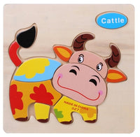 Kids 3D Puzzles Jigsaw Wooden Toys For Children Cartoon Animal Traffic Puzzles Intelligence Children Early Educational Toys - Badgecollection