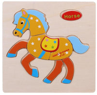 Kids 3D Puzzles Jigsaw Wooden Toys For Children Cartoon Animal Traffic Puzzles Intelligence Children Early Educational Toys - Badgecollection