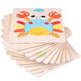 Kids 3D Puzzles Jigsaw Wooden Toys For Children Cartoon Animal Traffic Puzzles Intelligence Children Early Educational Toys - Badgecollection
