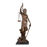 Ivorique DS191 Lady Justice Greek Goddess Statue Bronze Blind Themis Justitia Sculpture Mythology Figurine Vintage Classical Art - Badgecollection