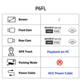SYS VSYS Full Body Waterproof Motorcycle Camera Recorder P6FL WiFi Dual 1080P Full HD Motorcycle DVR Dash Cam Black GPS Box - Badgecollection