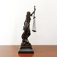 Lady Justice Greek Goddess Statue Bronze Blind Themis Justitia Sculpture Mythology Figurine Antique Art Home Decoration - Badgecollection