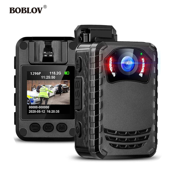 BOBLOV N9 Mini Body Camera Full HD 1296P Body Mounted Camera Small Portable Night Vision Police Body Cam 128GB/258GB mini camera - Badgecollection