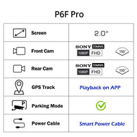 SYS VSYS Full Body Waterproof Motorcycle Camera Recorder P6FL WiFi Dual 1080P Full HD Motorcycle DVR Dash Cam Black GPS Box - Badgecollection
