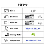 SYS VSYS Full Body Waterproof Motorcycle Camera Recorder P6FL WiFi Dual 1080P Full HD Motorcycle DVR Dash Cam Black GPS Box - Badgecollection