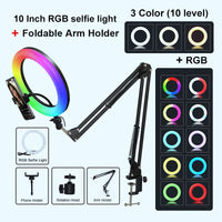 Selfie Ring Light Photography Light Led Rim Of Lamp With Mobile Holder Large Tripod Stand For Tik Youtube Tiktok Tok Ringlight - Badgecollection