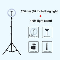 Selfie Ring Light Photography Light Led Rim Of Lamp With Mobile Holder Large Tripod Stand For Tik Youtube Tiktok Tok Ringlight - Badgecollection