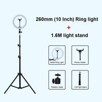 Selfie Ring Light Photography Light Led Rim Of Lamp With Mobile Holder Large Tripod Stand For Tik Youtube Tiktok Tok Ringlight - Badgecollection