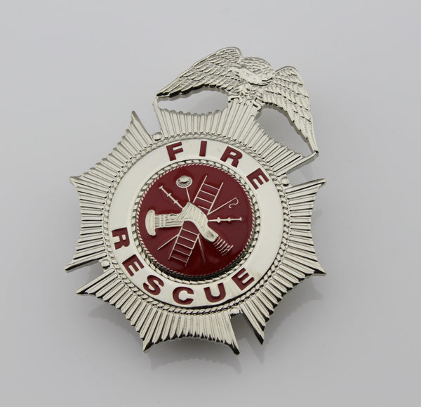 Fire rescue metal cosplay badge FREE fast international shipping - Badgecollection