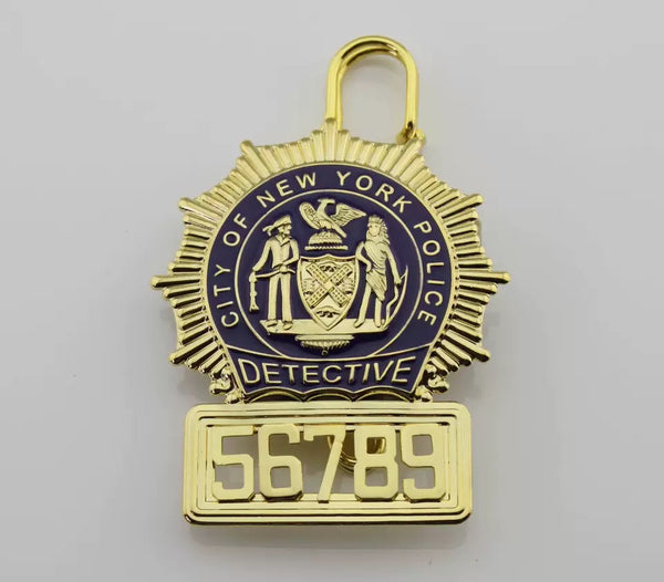 new 5 digit badge number New York police department N.Y.P.D police detective Replica metal shieldbadge - Badgecollection