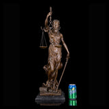 Ivorique DS191 Lady Justice Greek Goddess Statue Bronze Blind Themis Justitia Sculpture Mythology Figurine Vintage Classical Art - Badgecollection