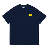 US Team FBI Identification Suit Skateboard Short Sleeve T-shirt Cotton Loose Large Size Crewneck T-shirt Young Half Sleeve Male Tide - Badgecollection