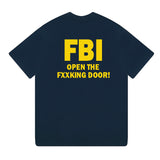 US Team FBI Identification Suit Skateboard Short Sleeve T-shirt Cotton Loose Large Size Crewneck T-shirt Young Half Sleeve Male Tide - Badgecollection