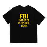 US Team FBI Identification Suit Skateboard Short Sleeve T-shirt Cotton Loose Large Size Crewneck T-shirt Young Half Sleeve Male Tide - Badgecollection