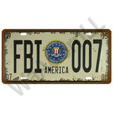 Route 66 Car Bus Number License Plate Wall Art FBI Plaque Metal Vintage Warning Car Number Metal Sign Bar Decor Metalen Borden - Badgecollection