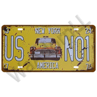 Route 66 Car Bus Number License Plate Wall Art FBI Plaque Metal Vintage Warning Car Number Metal Sign Bar Decor Metalen Borden - Badgecollection