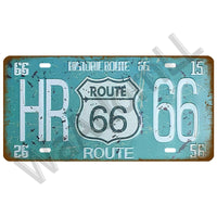 Route 66 Car Bus Number License Plate Wall Art FBI Plaque Metal Vintage Warning Car Number Metal Sign Bar Decor Metalen Borden - Badgecollection