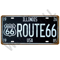 Route 66 Car Bus Number License Plate Wall Art FBI Plaque Metal Vintage Warning Car Number Metal Sign Bar Decor Metalen Borden - Badgecollection